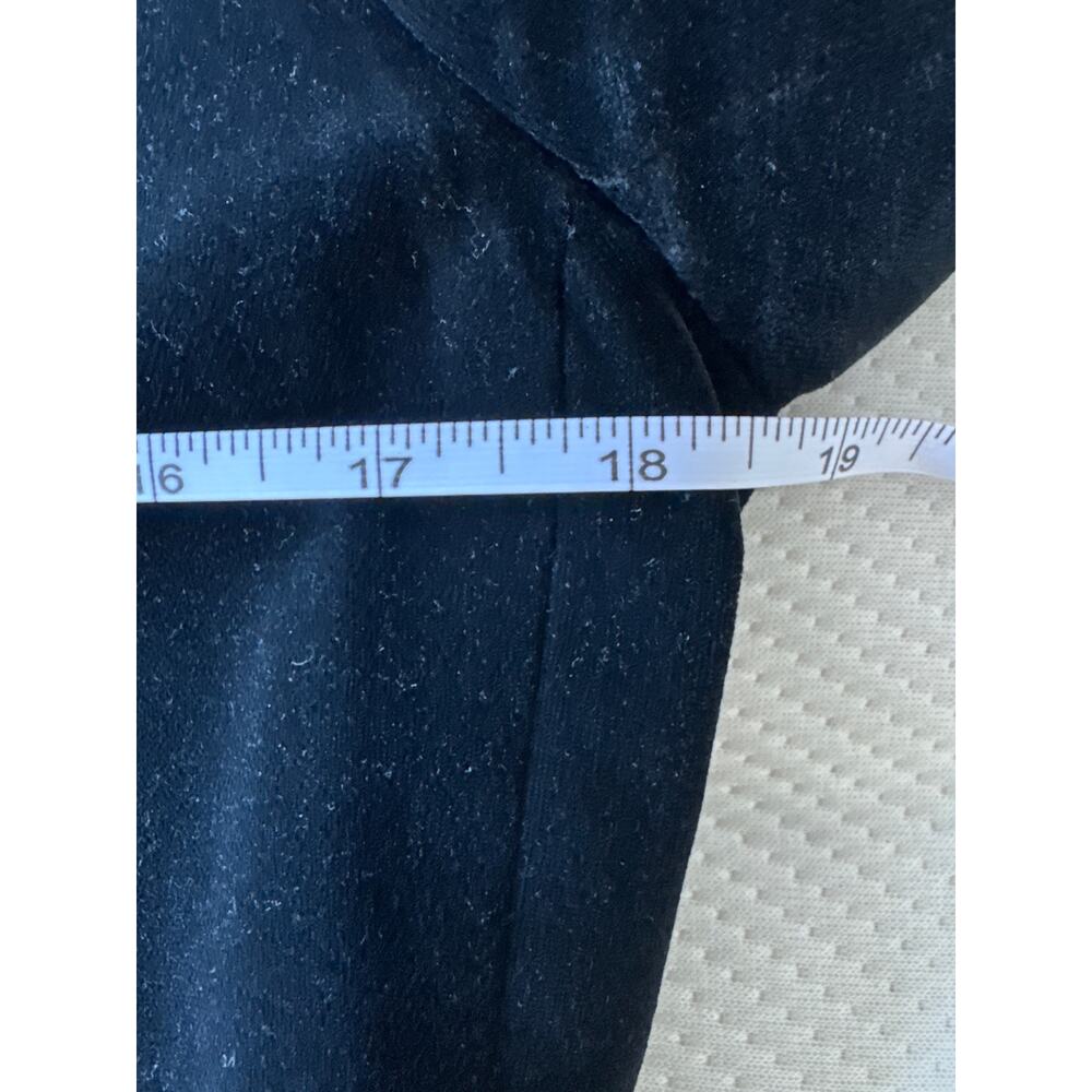 Vintage 80s 90s Minimalist Black Velvet Collarless Blazer Single Button ILGWU - Picture 5 of 5